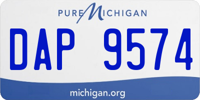 MI license plate DAP9574