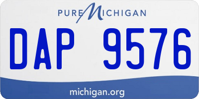 MI license plate DAP9576