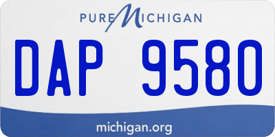 MI license plate DAP9580