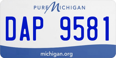 MI license plate DAP9581