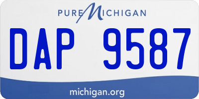 MI license plate DAP9587