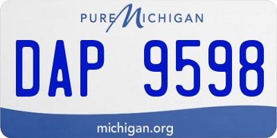 MI license plate DAP9598