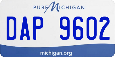 MI license plate DAP9602
