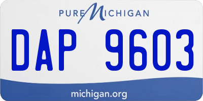 MI license plate DAP9603