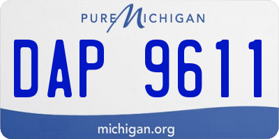 MI license plate DAP9611