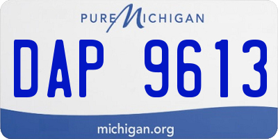 MI license plate DAP9613