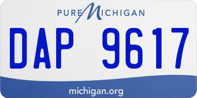MI license plate DAP9617