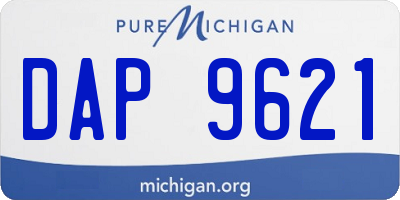 MI license plate DAP9621