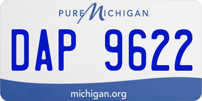 MI license plate DAP9622