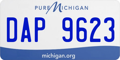 MI license plate DAP9623