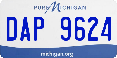 MI license plate DAP9624