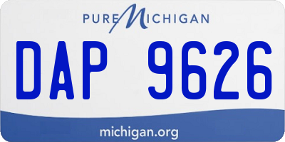 MI license plate DAP9626