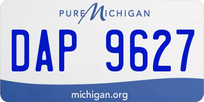MI license plate DAP9627