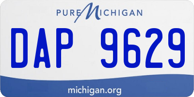 MI license plate DAP9629