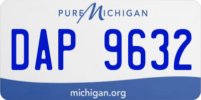 MI license plate DAP9632