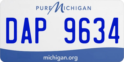 MI license plate DAP9634