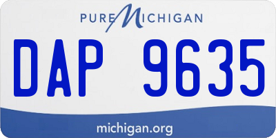 MI license plate DAP9635