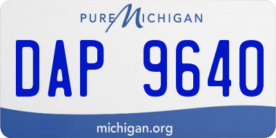 MI license plate DAP9640