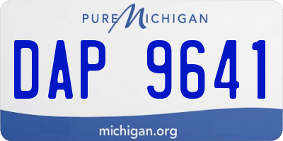 MI license plate DAP9641