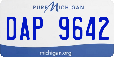 MI license plate DAP9642