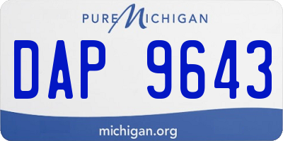 MI license plate DAP9643