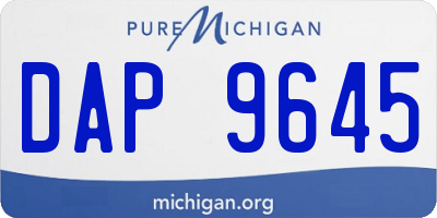 MI license plate DAP9645