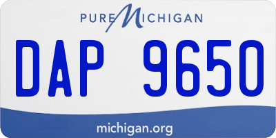 MI license plate DAP9650