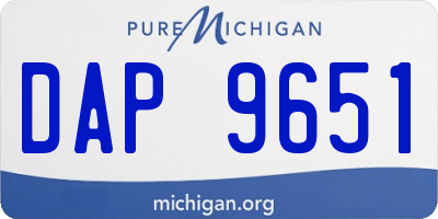 MI license plate DAP9651