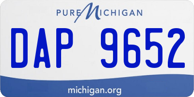 MI license plate DAP9652