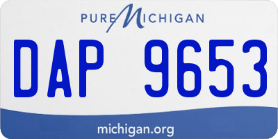 MI license plate DAP9653