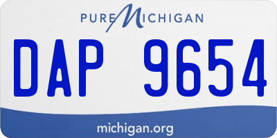 MI license plate DAP9654