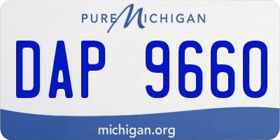 MI license plate DAP9660