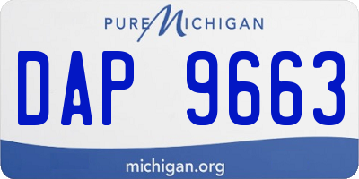 MI license plate DAP9663