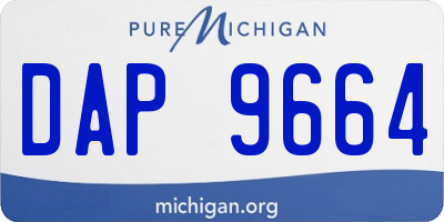 MI license plate DAP9664
