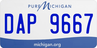 MI license plate DAP9667