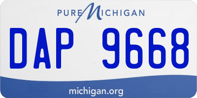 MI license plate DAP9668