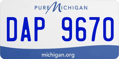 MI license plate DAP9670