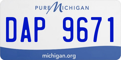 MI license plate DAP9671