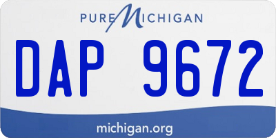 MI license plate DAP9672