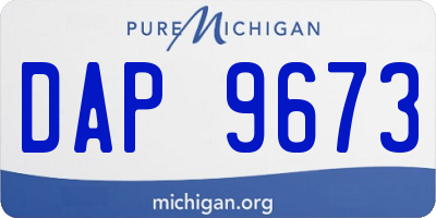 MI license plate DAP9673