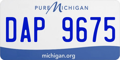 MI license plate DAP9675