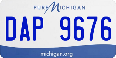 MI license plate DAP9676