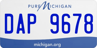 MI license plate DAP9678
