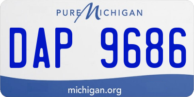 MI license plate DAP9686