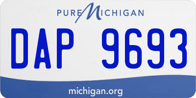 MI license plate DAP9693