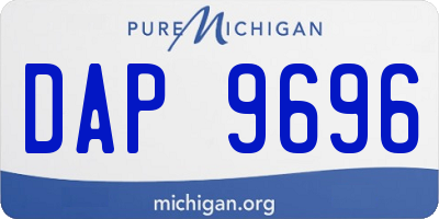 MI license plate DAP9696