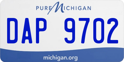 MI license plate DAP9702