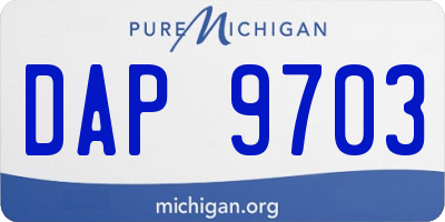 MI license plate DAP9703