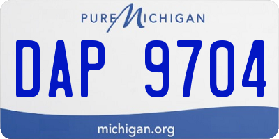 MI license plate DAP9704