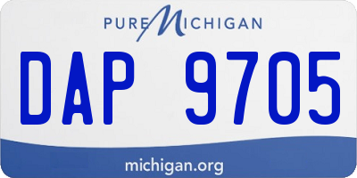 MI license plate DAP9705
